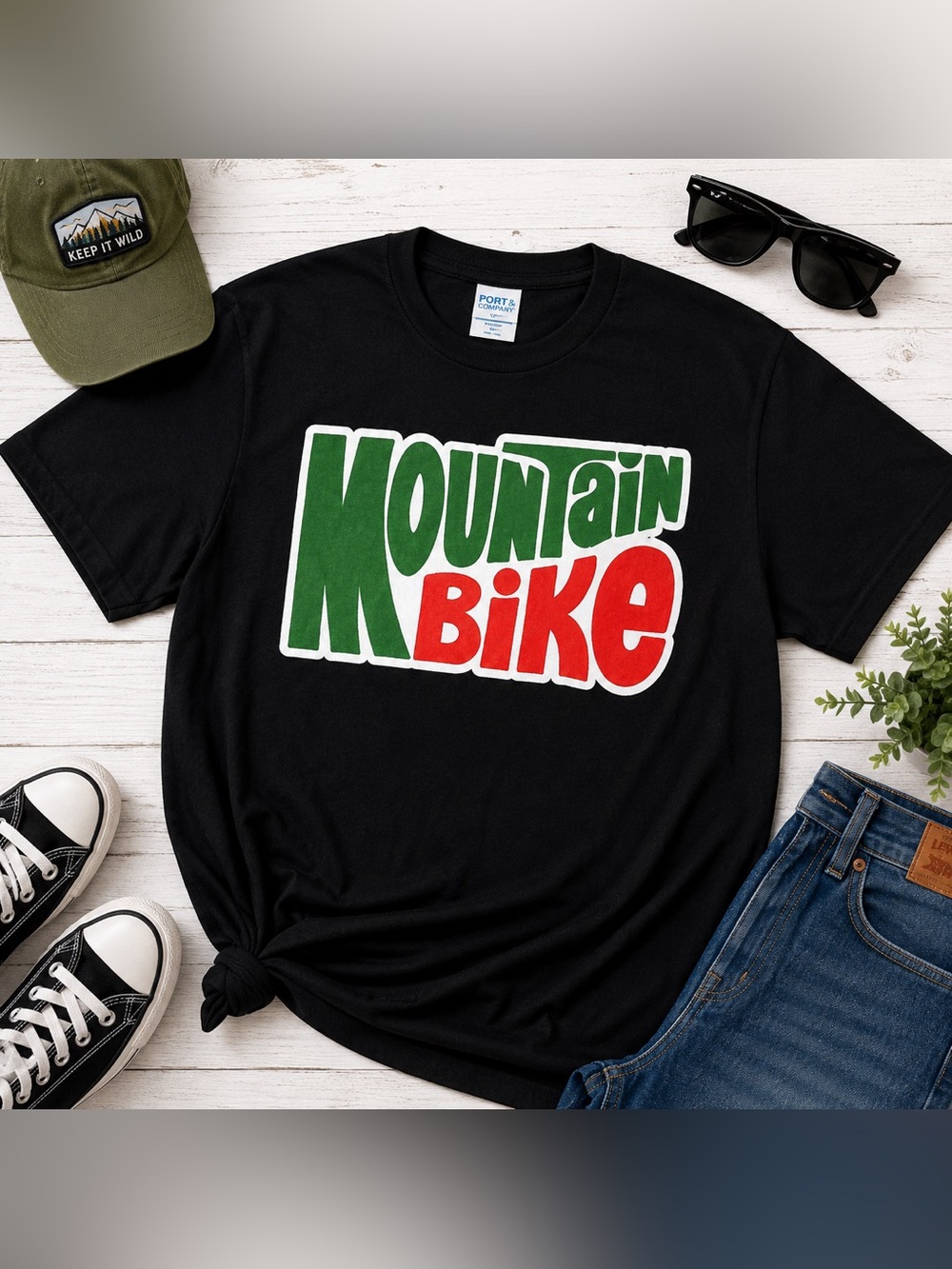 Mountain Bike Parody Graphic Tee Black Size Medium Funny Retro MTB Shirt
